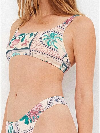 Bikinitop zonder beugel met mozaïekprint