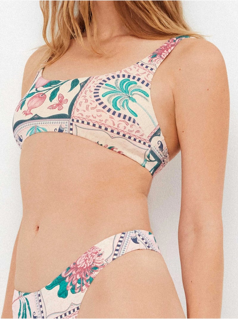 Bikinitop zonder beugel met mozaïekprint Multicolor - Kiabi