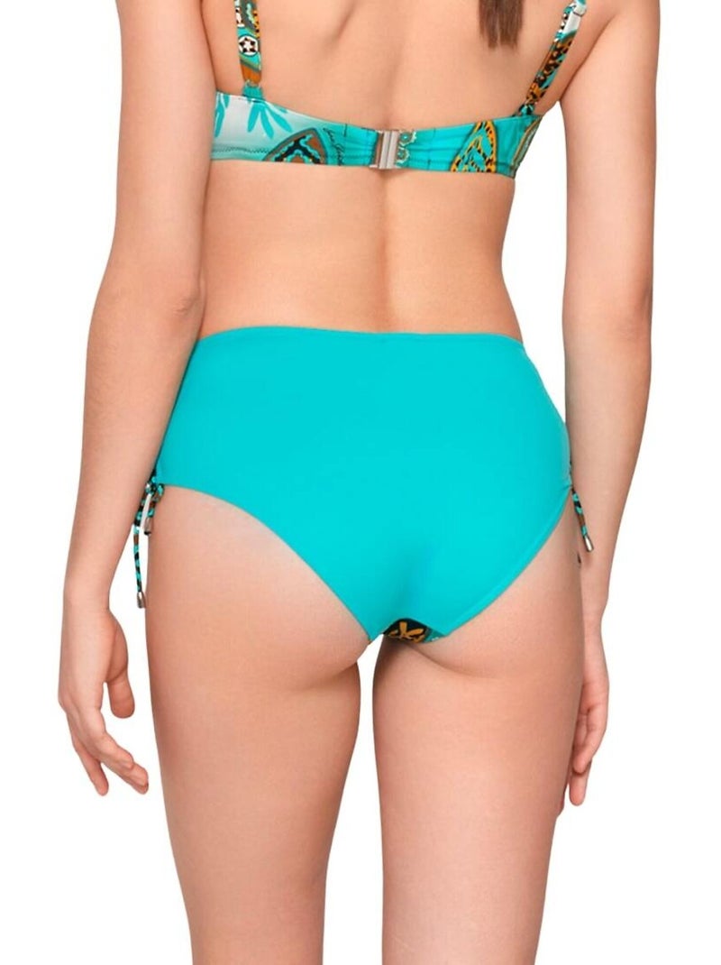 Bikinitopje met gerimpelde zijkanten jade Multicolor - Kiabi