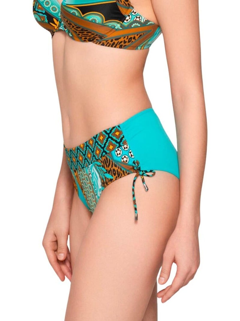 Bikinitopje met gerimpelde zijkanten jade Multicolor - Kiabi