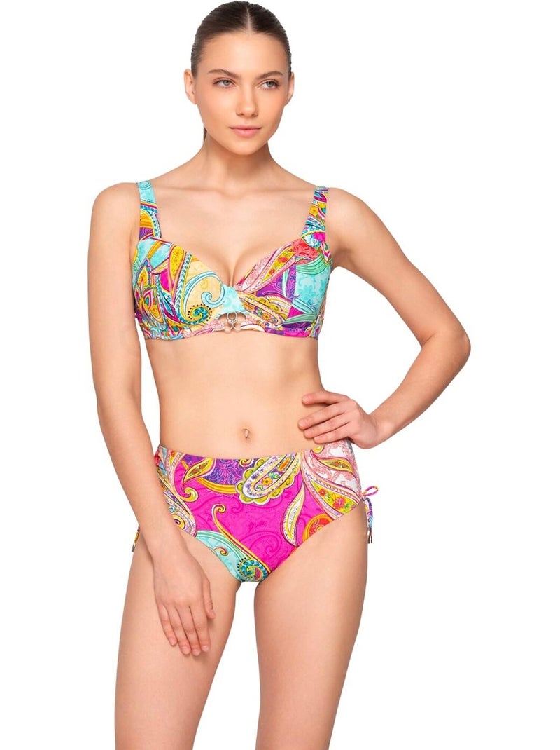 Bikinitopje met gerimpelde zijkanten madison Multicolor - Kiabi
