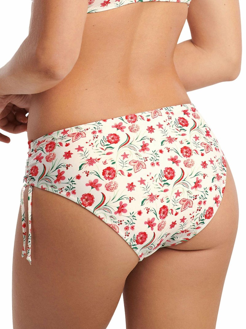 Bikinitopje met hoge taille en ruches aan de zijkanten java Ecru - Kiabi