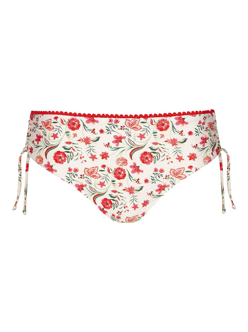 Bikinitopje met hoge taille en ruches aan de zijkanten java Ecru - Kiabi