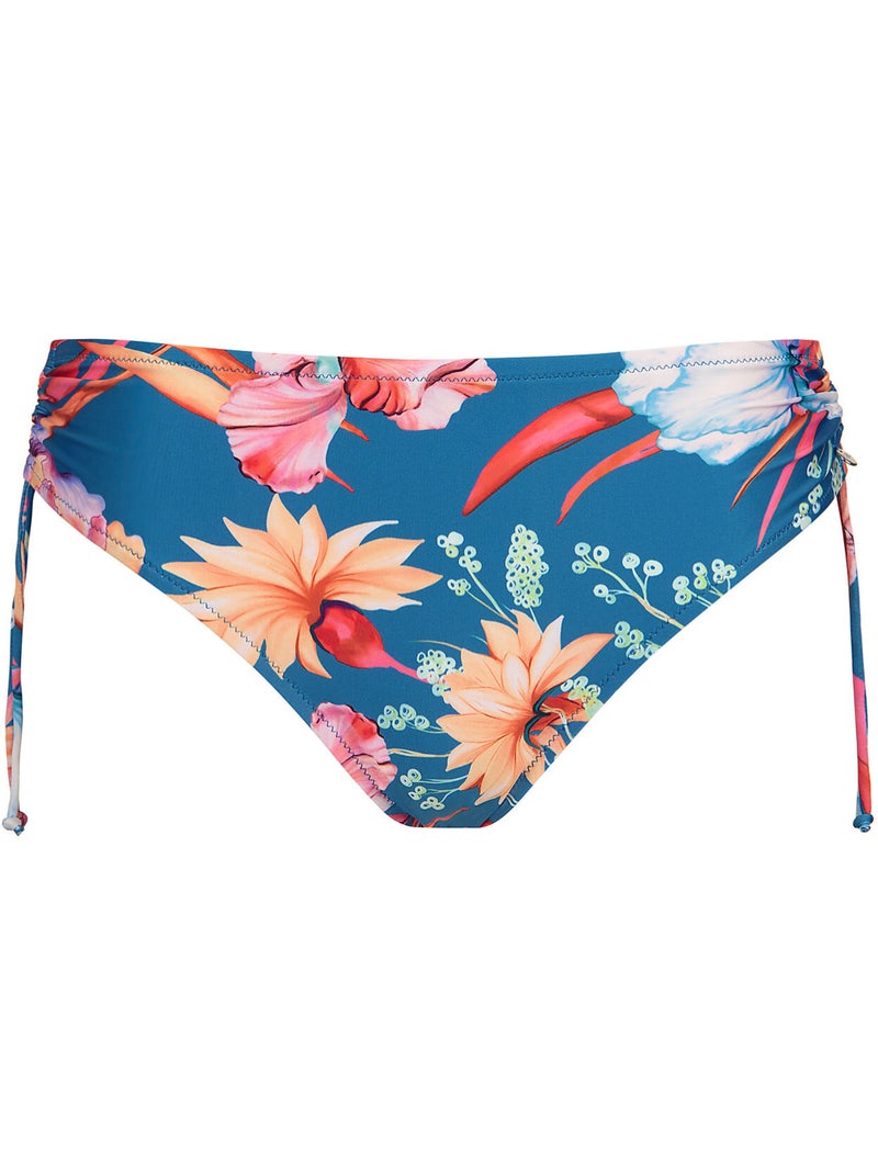 Bikinitopje met hoge taille en verstelbare zijkanten rimini Blauw - Kiabi