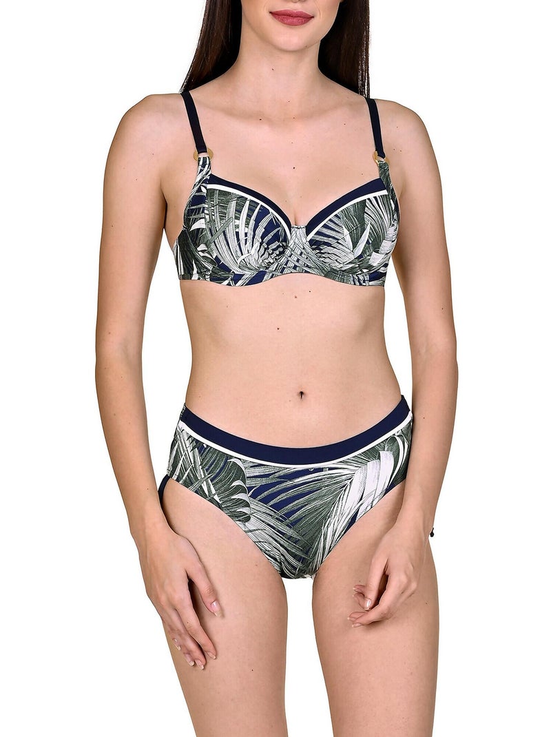 Bikinitopje met verstelbare zijkanten buenos aires Blauw - Kiabi