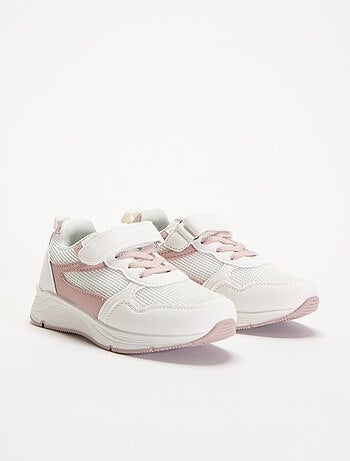Bimateriaal sneakers met klittenbandsluiting