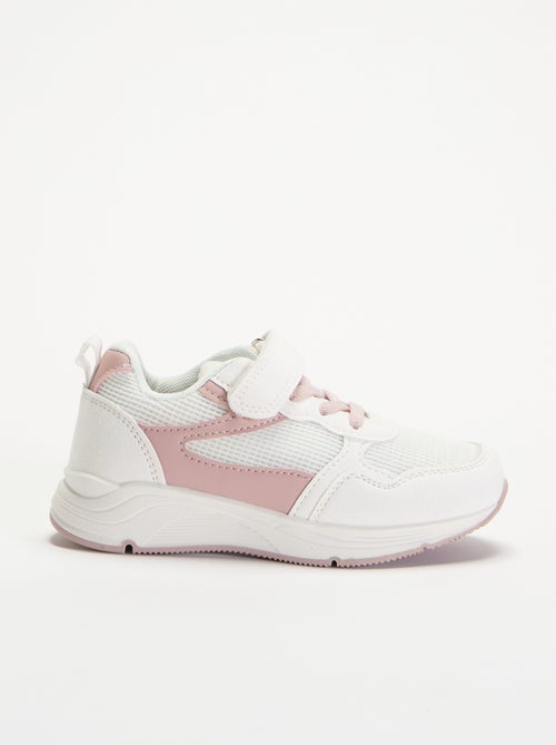 Bimateriaal sneakers met klittenbandsluiting - Kiabi