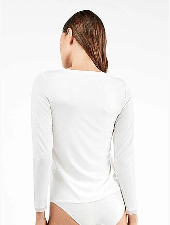 Binnen t-shirt lange mouw modal lenzing