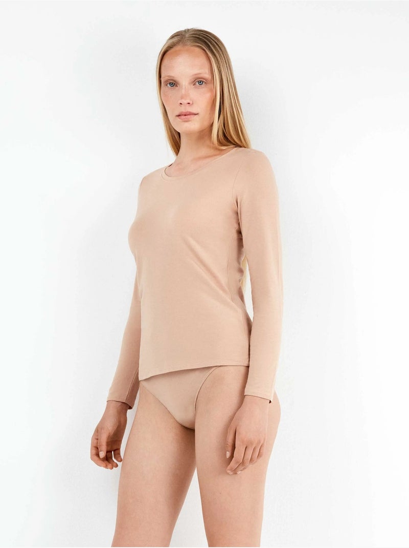 Binnen t-shirt lange mouwen katoen Roze - Kiabi