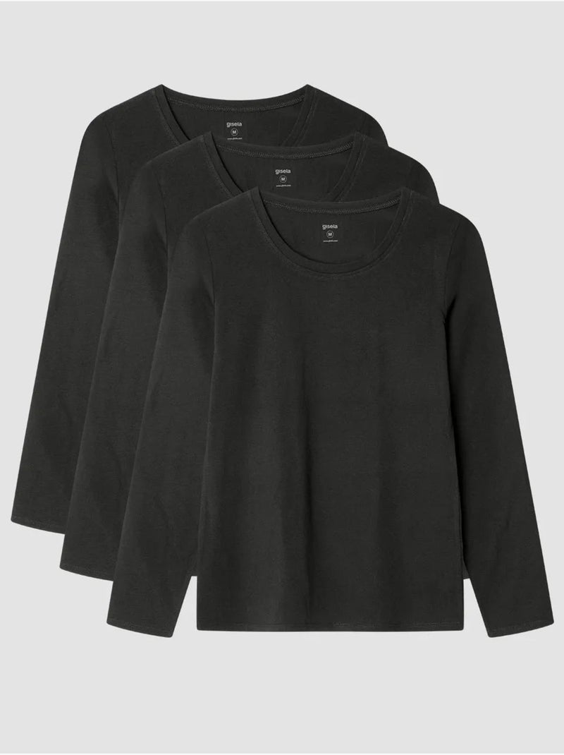 Binnen t-shirt lange mouwen katoen Zwart - Kiabi