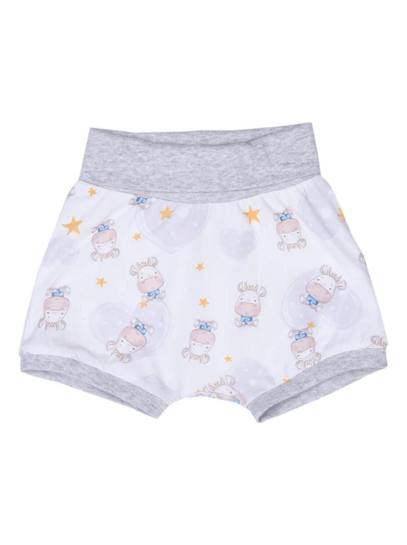 Bio-katoenen baby t-shirt en short set met koeienprint Ecru - Kiabi