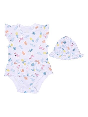 Biologisch katoenen babyjurk en hoedje set, tropi collectie | kitikate