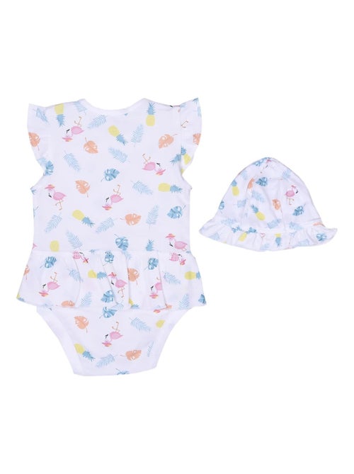 Biologisch katoenen babyjurk en hoedje set, tropi collectie - Kiabi Biologisch katoenen babyjurk en hoedje set, tropi collectie - Kiabi