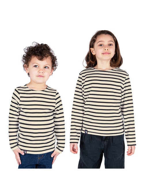 Biologisch katoenen gestreepte shirt 'Breizh Océan', dik gestreept T-shirt, voor jongens of meisjes - Kiabi Biologisch katoenen gestreepte shirt 'Breizh Océan', dik gestreept T-shirt, voor jongens of meisjes - Kiabi