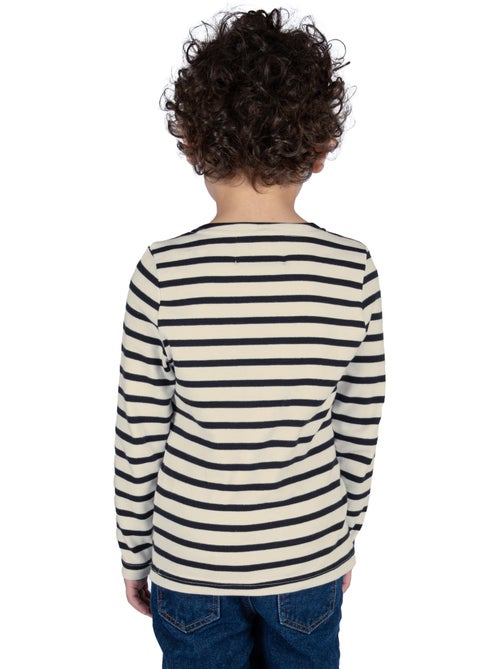 Biologisch katoenen gestreepte shirt 'Breizh Océan', dik gestreept T-shirt, voor jongens of meisjes - Kiabi Biologisch katoenen gestreepte shirt 'Breizh Océan', dik gestreept T-shirt, voor jongens of meisjes - Kiabi