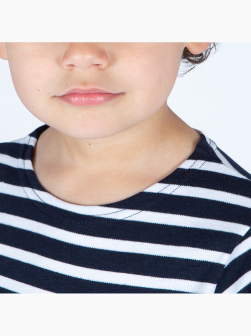 Biologisch katoenen gestreepte shirt 'Breizh Océan', dik gestreept T-shirt, voor jongens of meisjes - Kiabi Biologisch katoenen gestreepte shirt 'Breizh Océan', dik gestreept T-shirt, voor jongens of meisjes - Kiabi