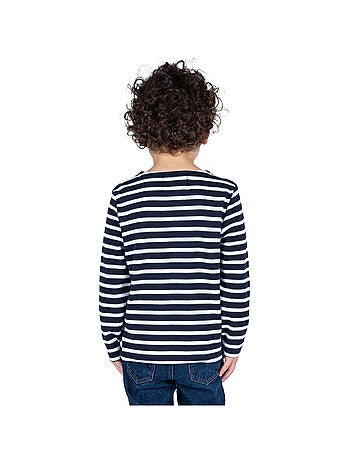 Biologisch katoenen gestreepte shirt 'Breizh Océan', dik gestreept T-shirt, voor jongens of meisjes