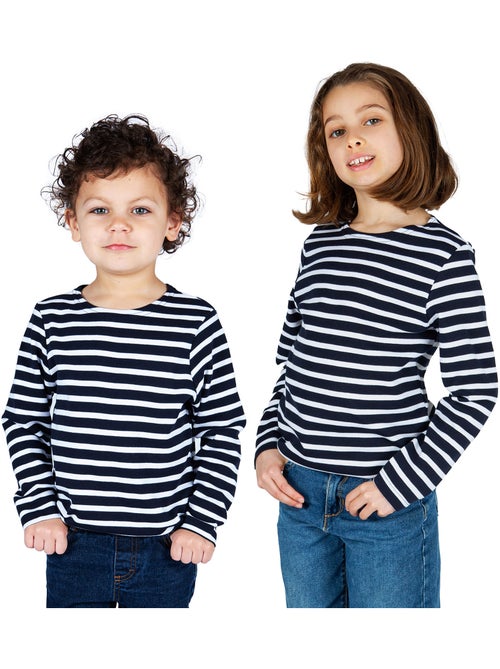 Biologisch katoenen gestreepte shirt 'Breizh Océan', dik gestreept T-shirt, voor jongens of meisjes - Kiabi Biologisch katoenen gestreepte shirt 'Breizh Océan', dik gestreept T-shirt, voor jongens of meisjes - Kiabi