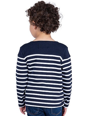 Biologisch katoenen gestreepte shirt 'Breizh Océan' T-shirt met lange mouwen voor jongens en meisjes