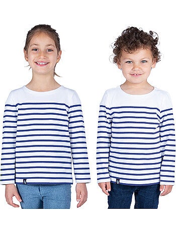 Biologisch katoenen gestreepte shirt 'Breizh Océan' T-shirt met lange mouwen voor jongens en meisjes