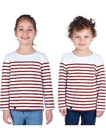 Biologisch katoenen gestreepte shirt 'Breizh Océan' T-shirt met lange mouwen voor jongens en meisjes