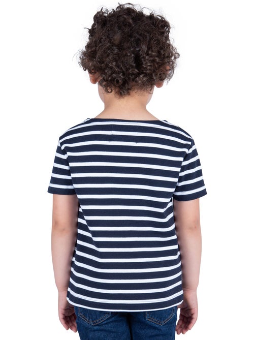 Biologisch katoenen shirt met korte mouwen en Bretonse strepen 'Breizh Océan', unisex kindershirt - Kiabi Biologisch katoenen shirt met korte mouwen en Bretonse strepen 'Breizh Océan', unisex kindershirt - Kiabi