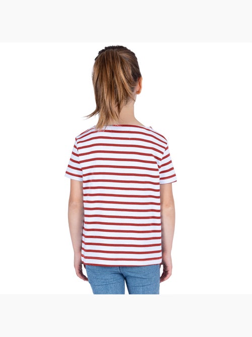 Biologisch katoenen shirt met korte mouwen en Bretonse strepen 'Breizh Océan', unisex kindershirt - Kiabi Biologisch katoenen shirt met korte mouwen en Bretonse strepen 'Breizh Océan', unisex kindershirt - Kiabi