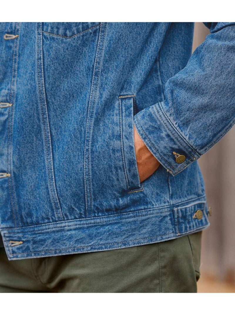 Blauw spijkerjack - ATLAS FOR MEN Donkerblauw - Kiabi