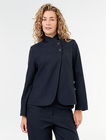 Blazer à col montant avec effet croisé