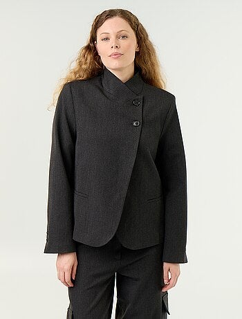 Blazer à col montant avec effet croisé