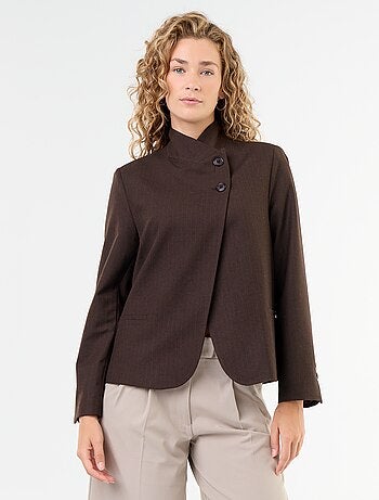 Blazer à col montant avec effet croisé