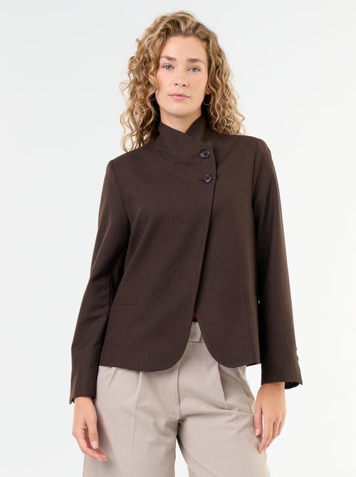 Blazer à col montant avec effet croisé - Kiabi Blazer à col montant avec effet croisé - Kiabi