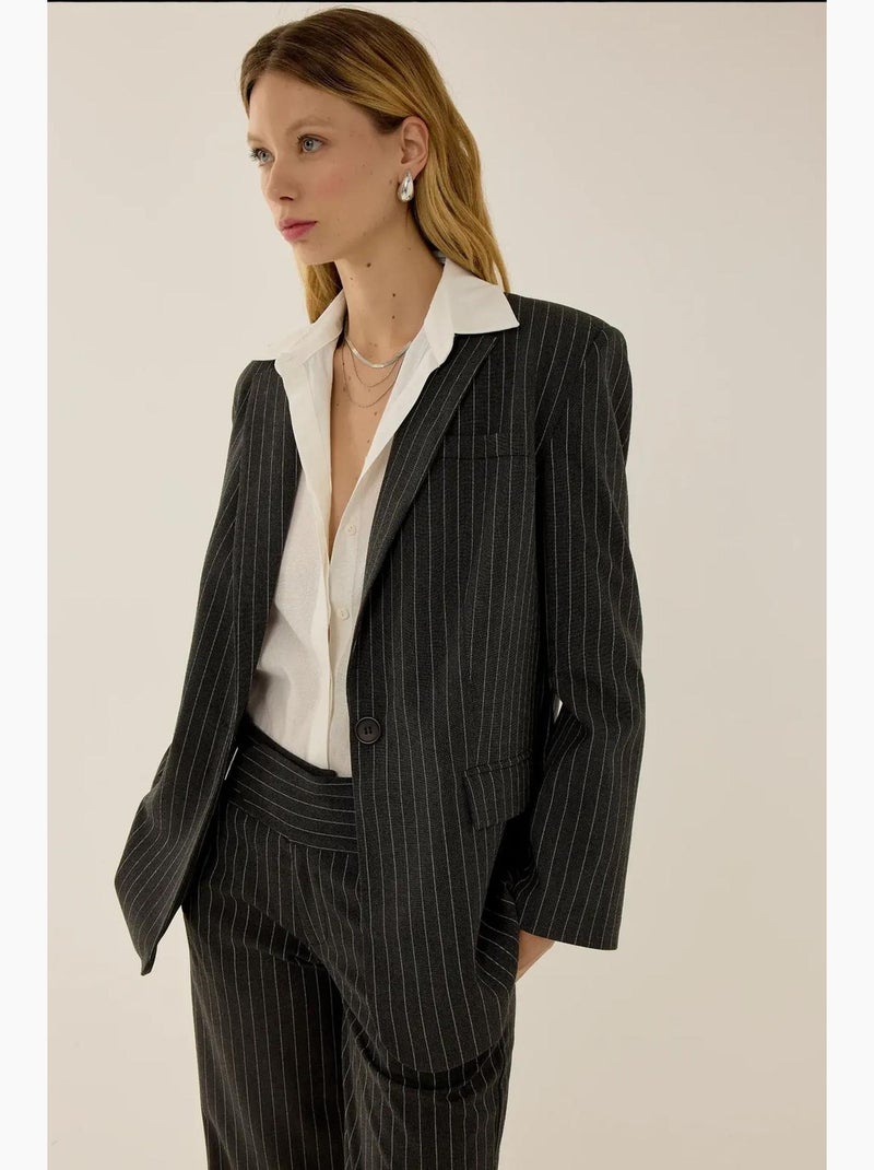 Blazer à fines rayures reece hiccup Gris - Kiabi