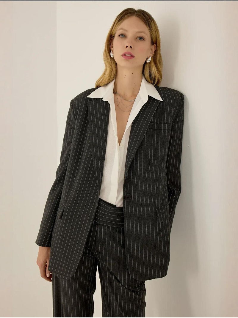Blazer à fines rayures reece hiccup Gris - Kiabi