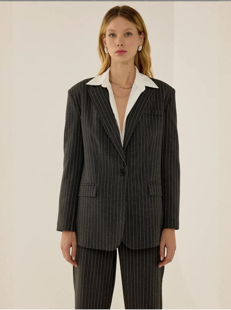 Blazer à fines rayures reece hiccup Gris - Kiabi