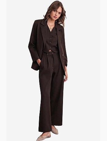 Blazer à manches longues avec détails en plumes artificielles mixray