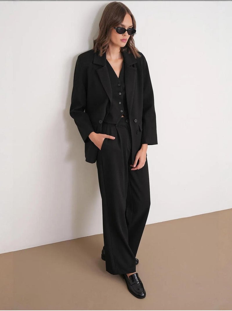 Blazer à manches longues avec détails en plumes artificielles mixray Noir - Kiabi