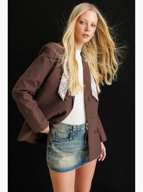 Blazer à manches longues et patch mixray - Kiabi Blazer à manches longues et patch mixray - Kiabi