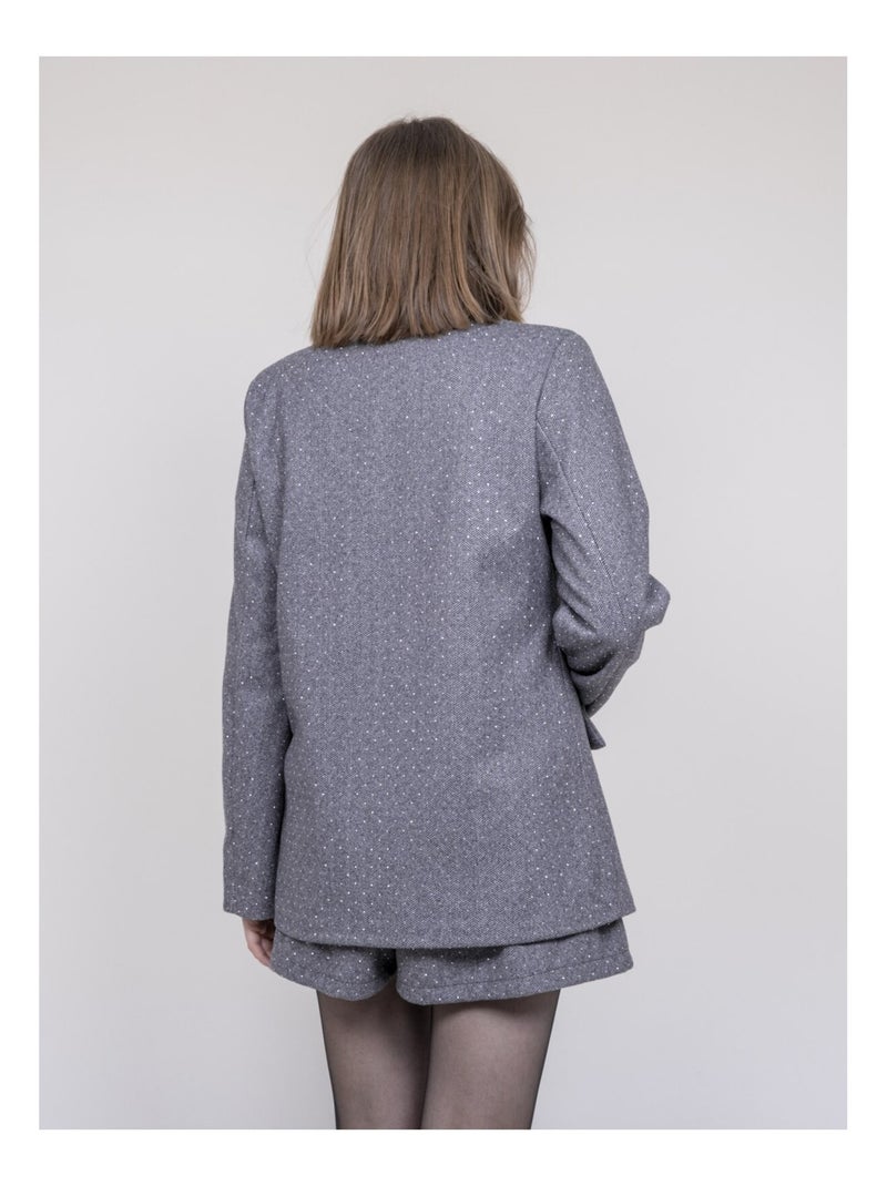 Blazer à strass ulisia Gris - Kiabi