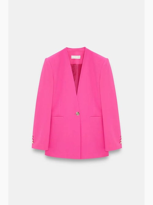 Blazer ajusté en crêpe dilvin - Kiabi Blazer ajusté en crêpe dilvin - Kiabi