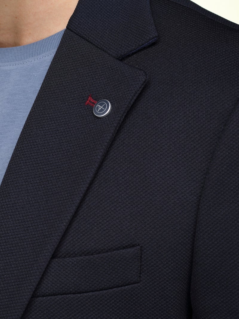Blazer casual col tailleur Bleu - Kiabi