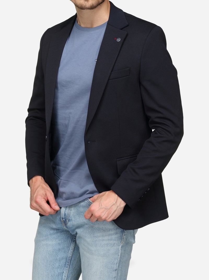 Blazer casual col tailleur Bleu - Kiabi