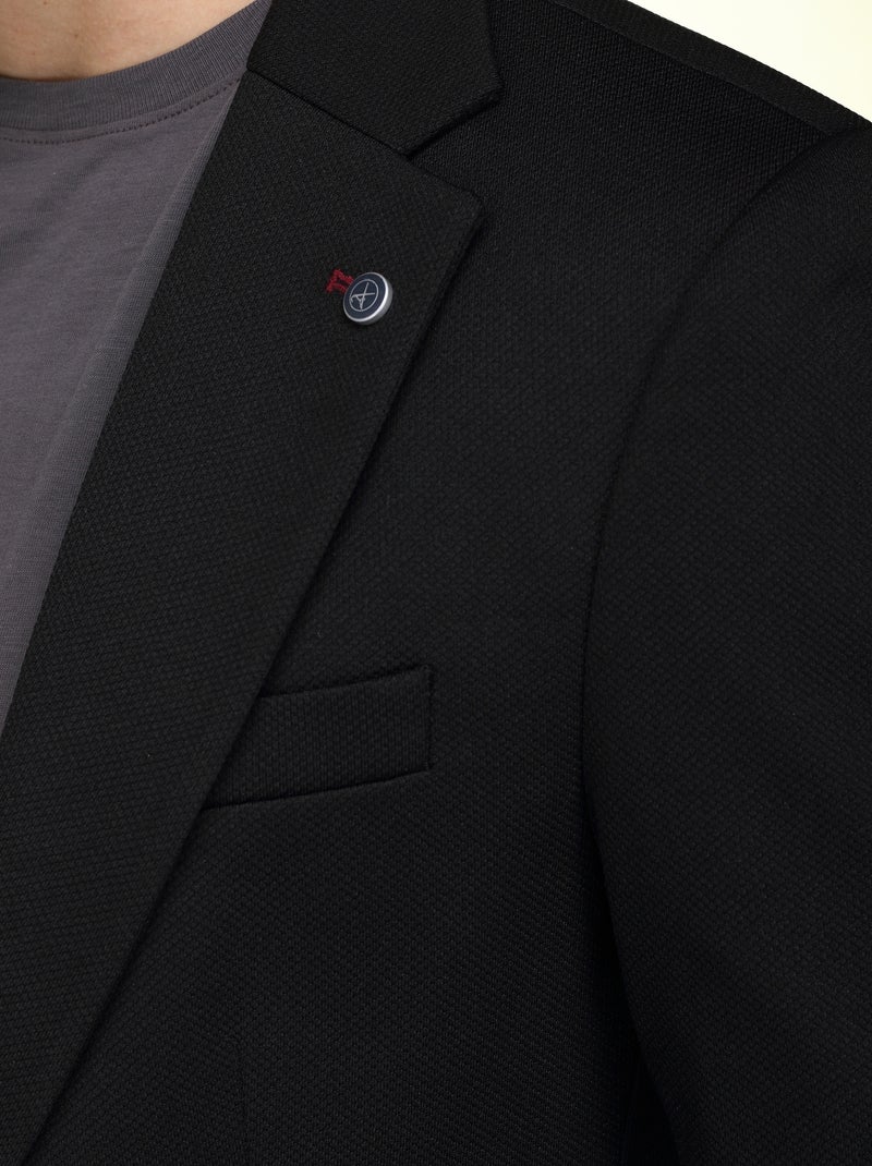 Blazer casual col tailleur Noir - Kiabi