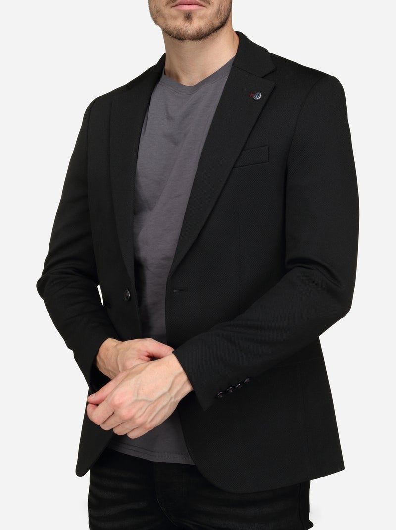 Blazer casual col tailleur Noir - Kiabi