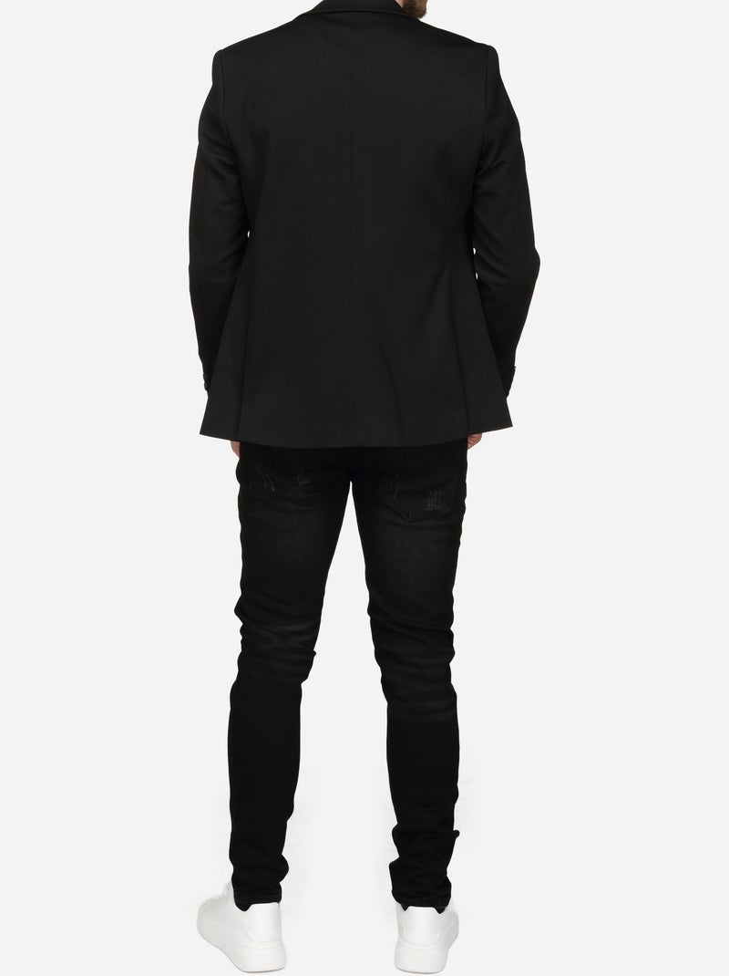 Blazer casual col tailleur Noir - Kiabi