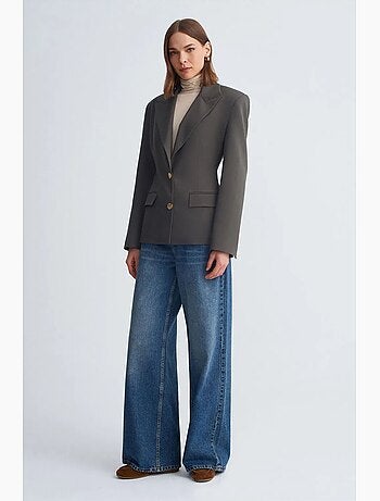 Blazer cintré en crêpe à col châle dilvin