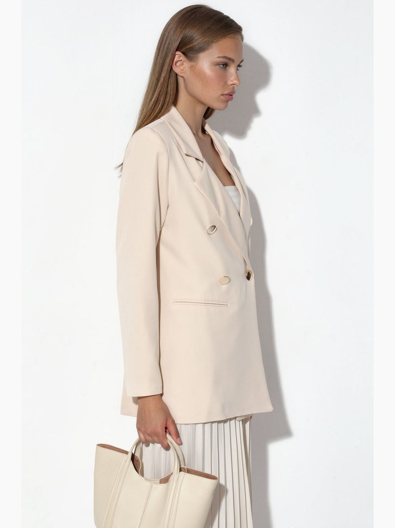 Blazer classique à double boutonnage bdart Crème - Kiabi