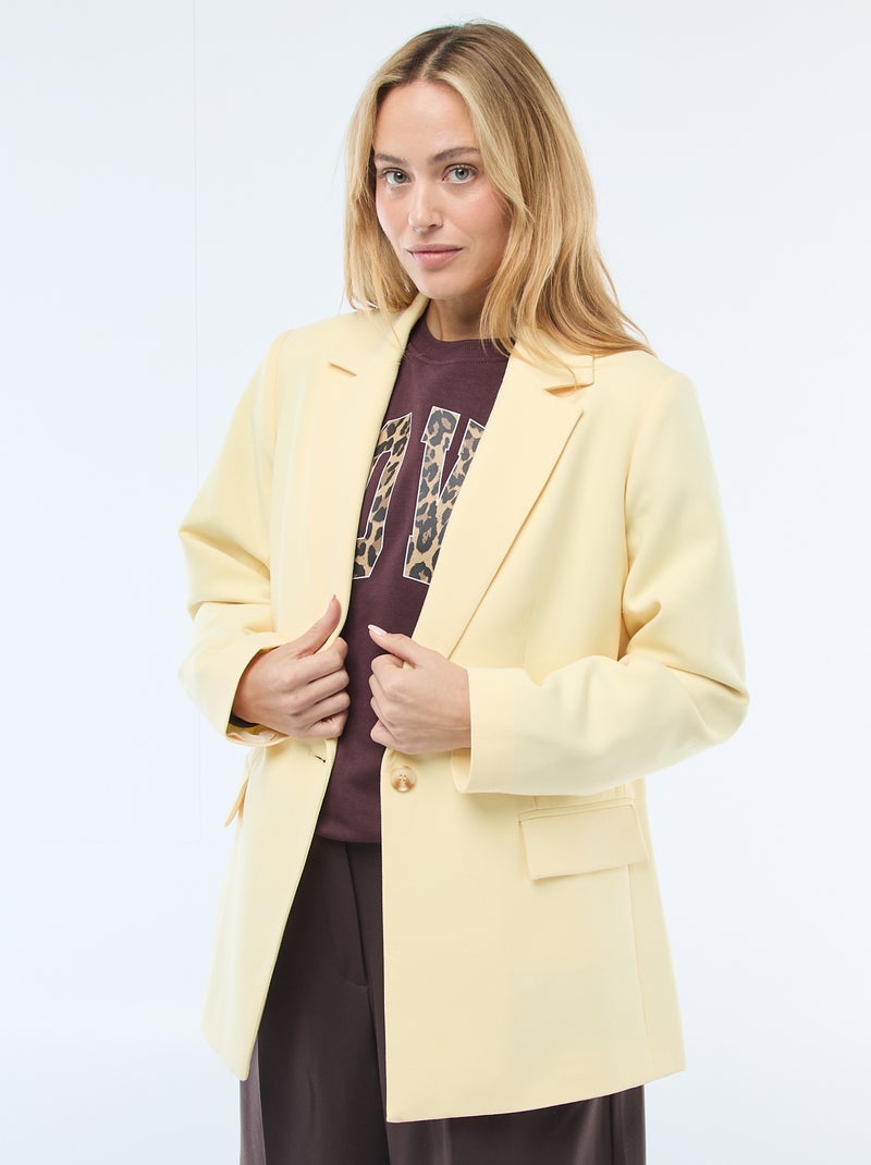 Blazer droit Jaune - Kiabi