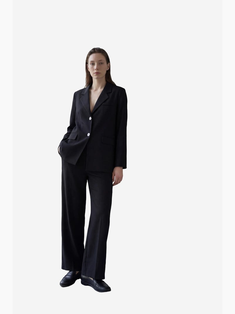 Blazer en coton et lin avec fermeture boutonnée my fashion Noir - Kiabi