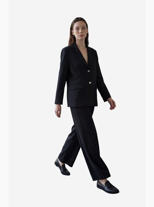 Blazer en coton et lin avec fermeture boutonnée my fashion - Kiabi